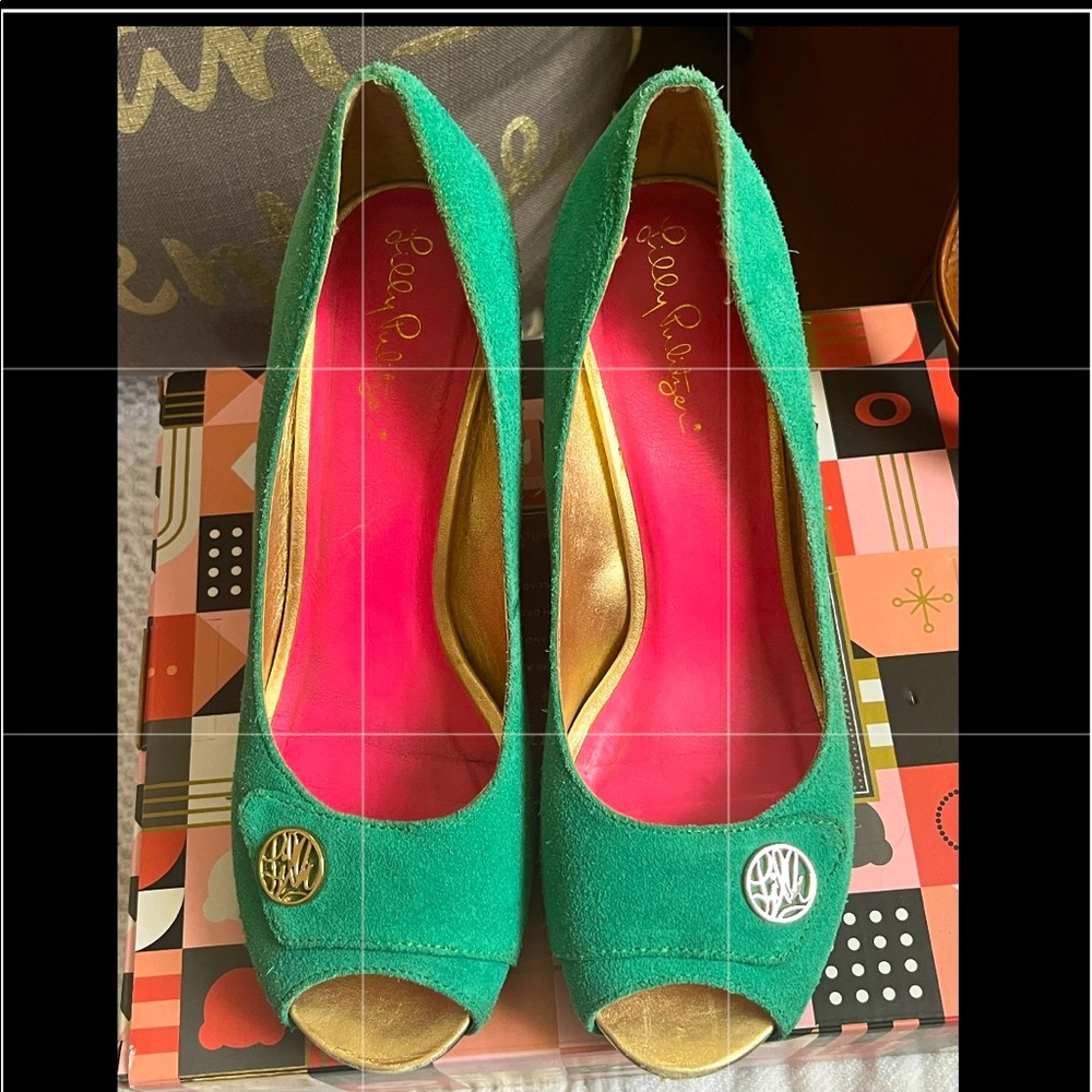 Lilly Pulitzer resort peep toe wedges